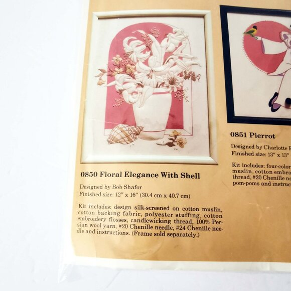 Creative Circle Floral Elegance Shell Needlepoint Kit Art Deco Sealed - Picture 2 of 4